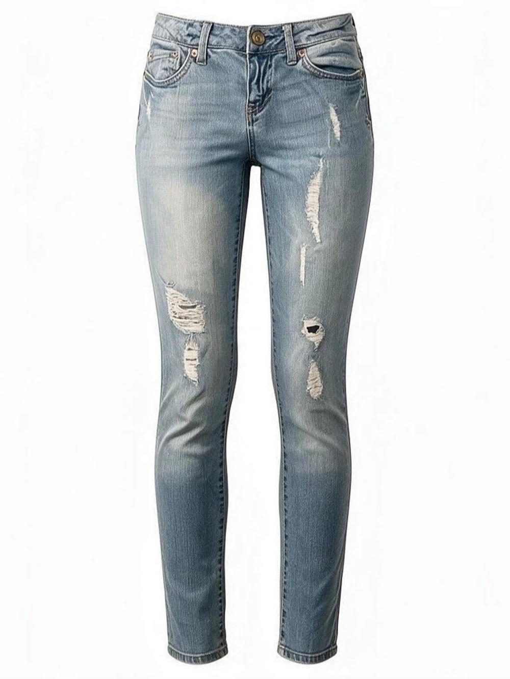 Aéropostale Bailey Skinny Distressed Skinny Jeans in Blue